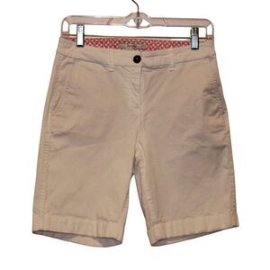 Boden White Mid Rise Chino Bermuda Shorts Women's Size 4